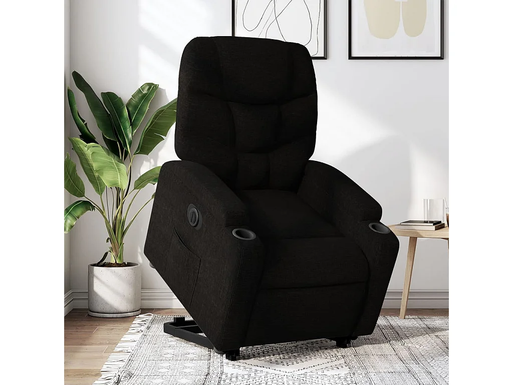 Silla de relax | Sillón eléctrico reclinable elevable de tela negro SHL7104