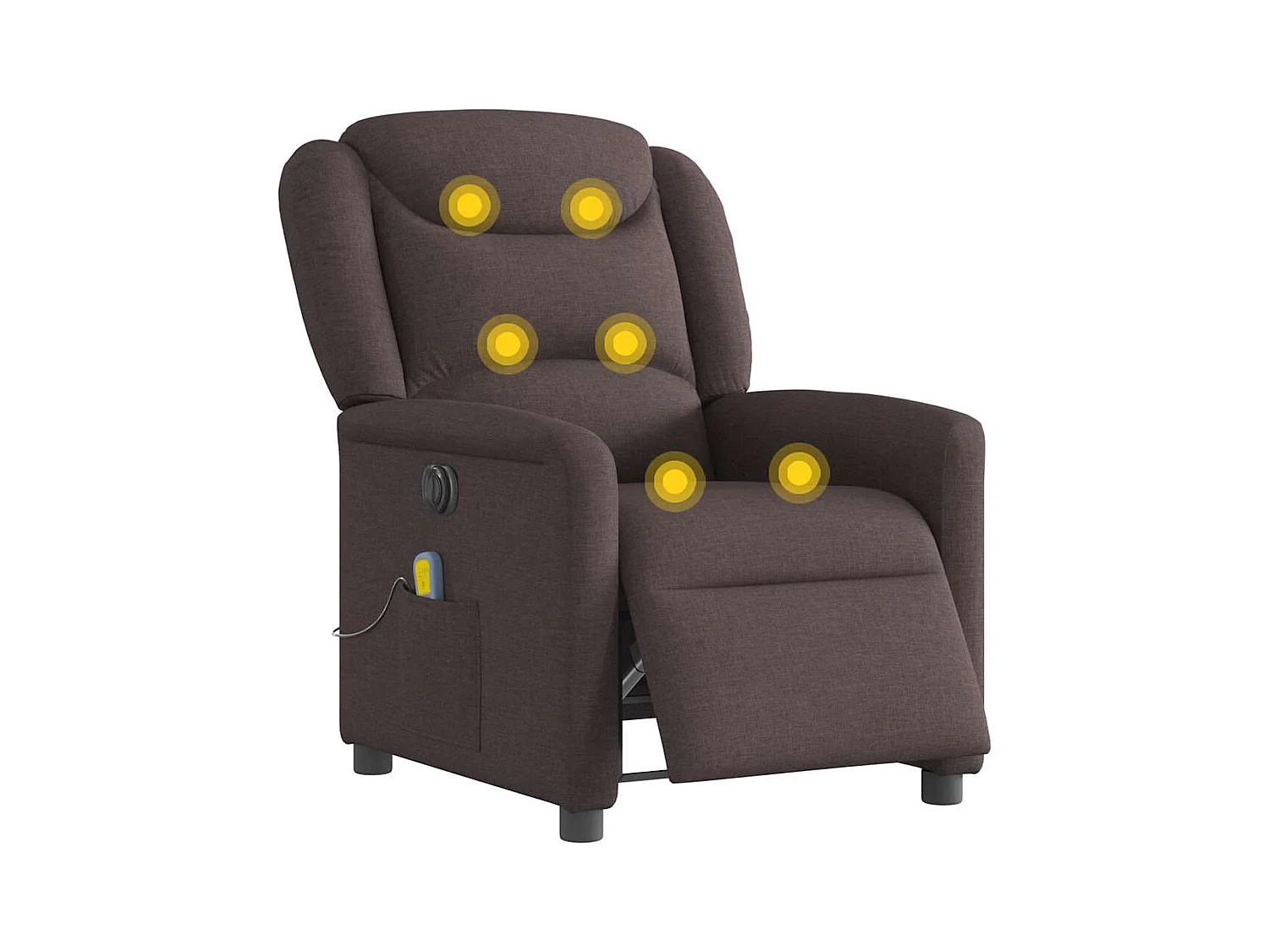 Poltrona reclinável massagens elétrica | Poltrona Confortável tecido castanho-escuro SHL455705