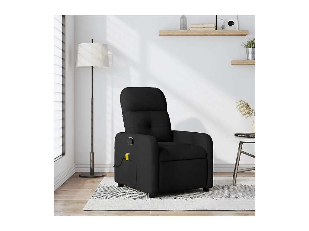 Sillón de relax | Sillón reclinable de masaje de tela negro SHL3956