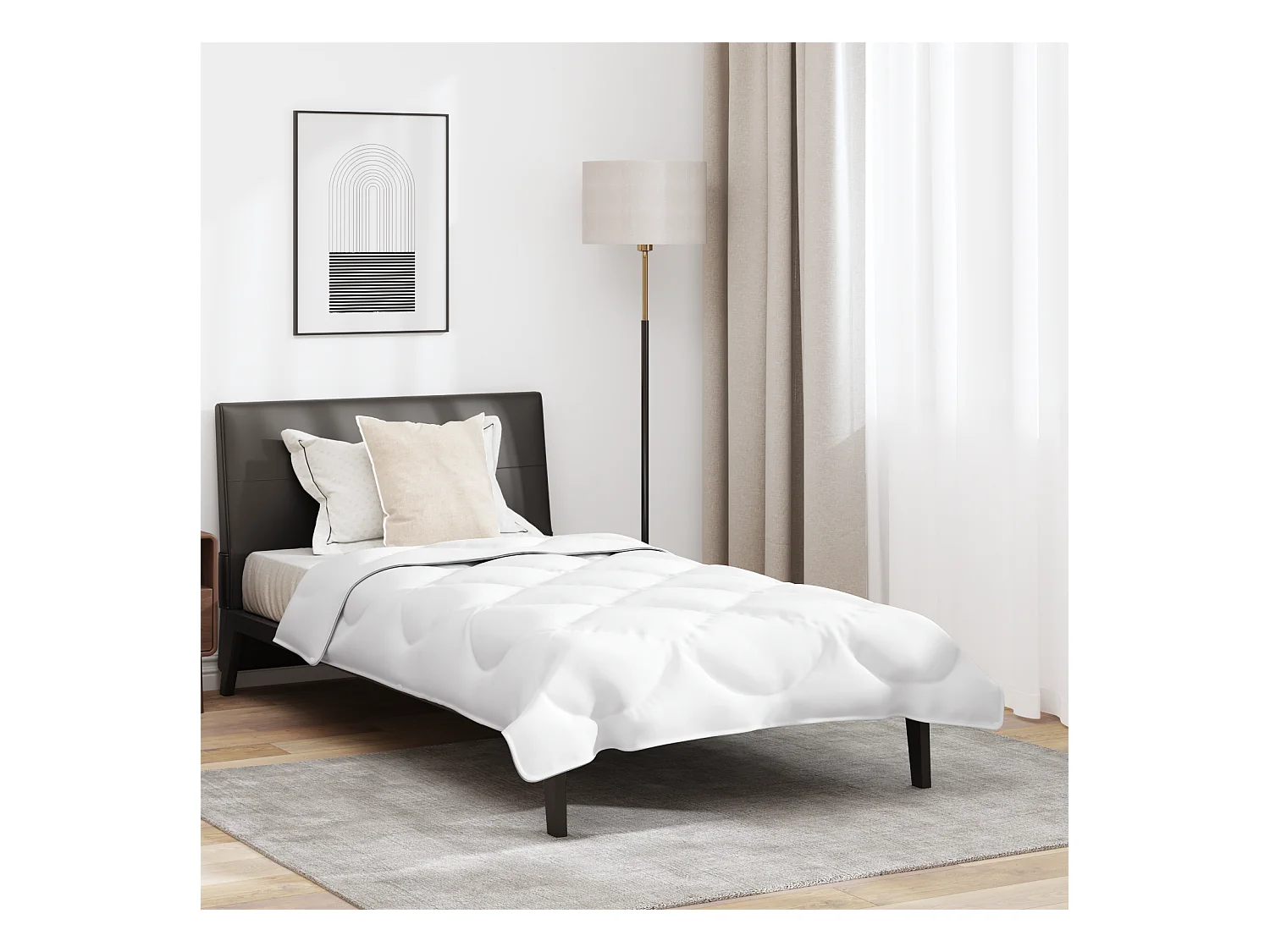 Duvet avec Oreiller | Ensemble de literie 2 pcs Blanc 155 x 200 cm Microfibre