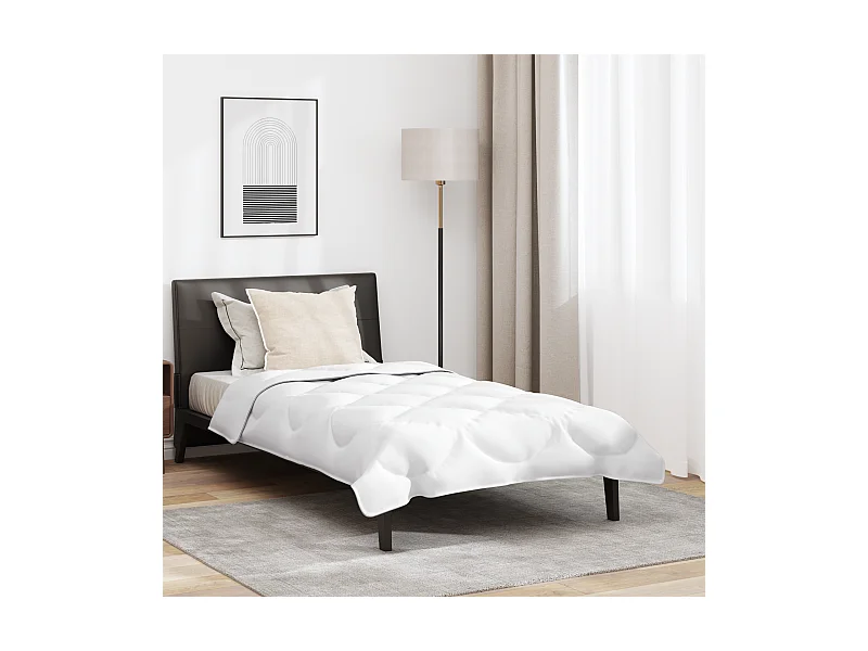 Duvet avec Oreiller | Ensemble de literie 2 pcs Blanc 140 x 220 cm Microfibre