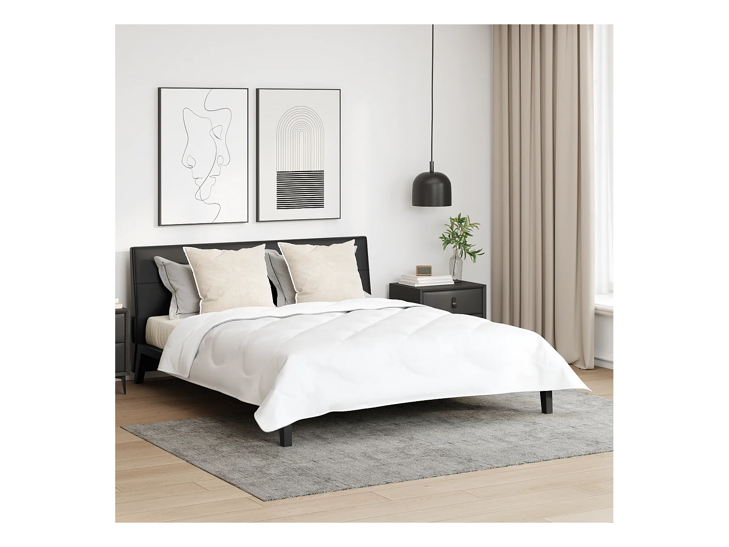 Duvet avec Oreiller | Ensemble de literies Autre 3 pcs Blanc 200 x 200 cm Microfibre