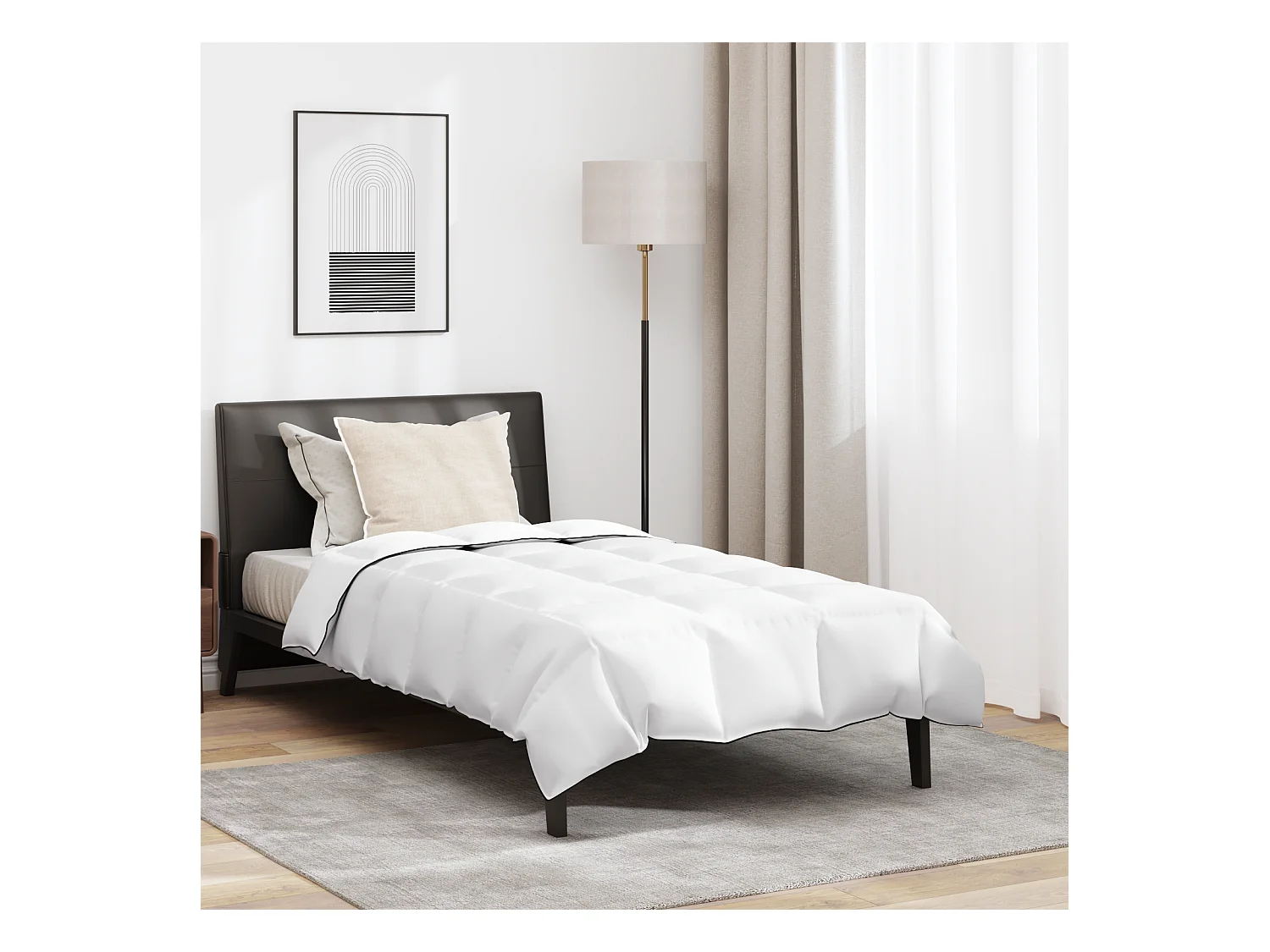 Ensemble de Duvet avec Oreiller | Ensemble de literie 2 pcs Blanc 155 x 200 cm Bas