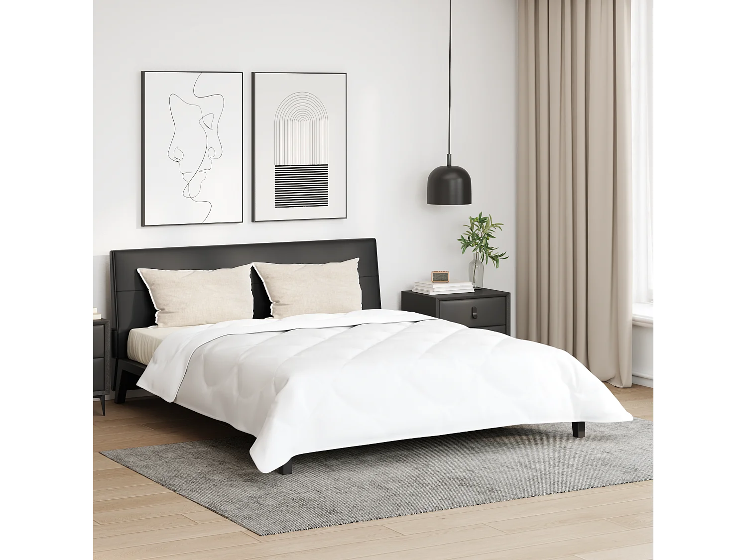 Duvet d'hiver avec Oreiller | Ensemble de literie 3 pcs Blanc 260 x 220 cm Microfibre