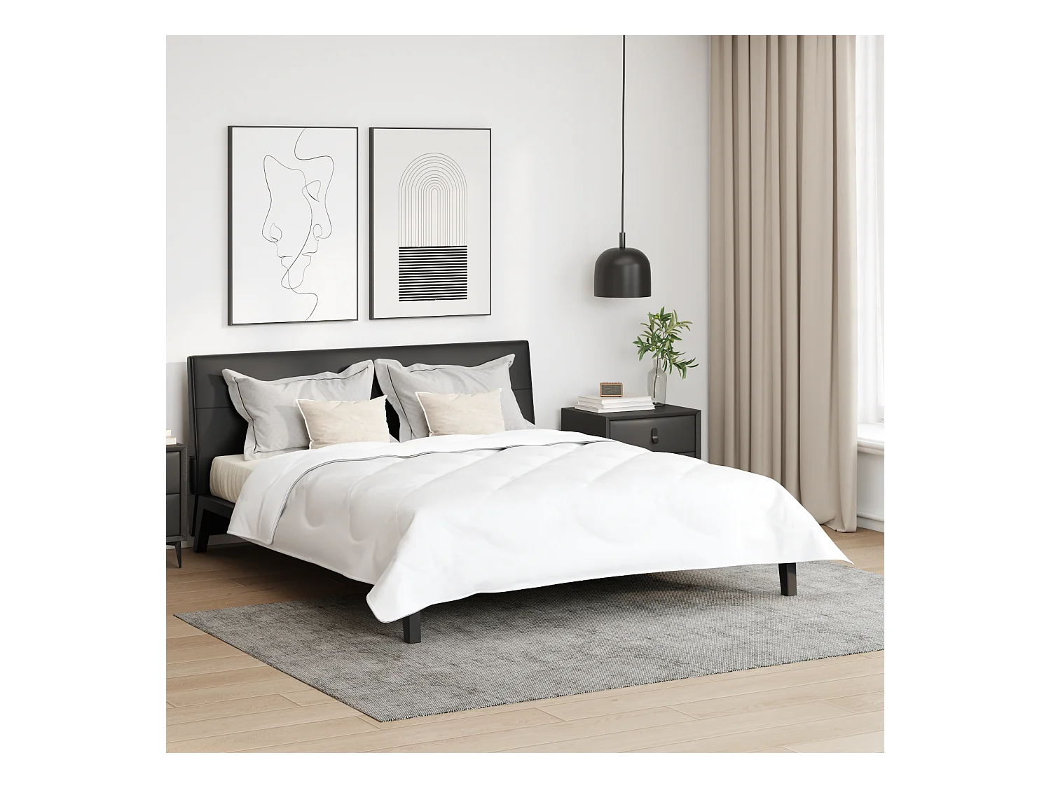Duvet avec Oreiller | Ensemble de literies Autre 3 pcs Blanc 240 x 260 cm Microfibre