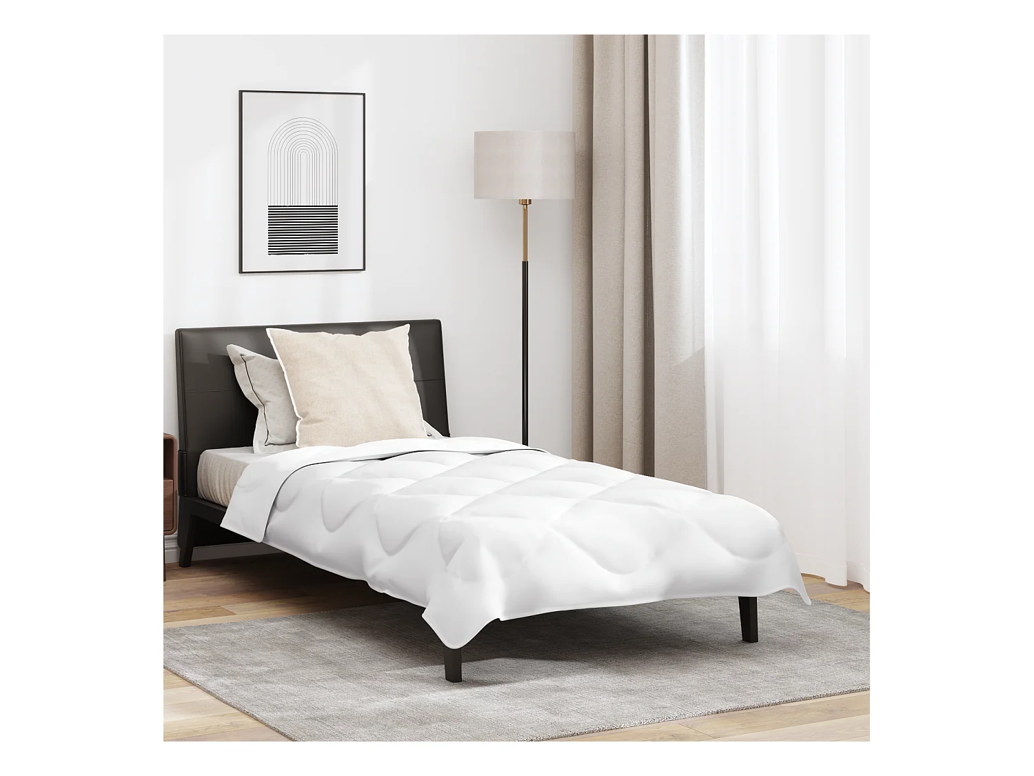 Duvet d'été avec Oreiller | Ensemble de literie 2 pcs Blanc 155 x 200 cm Microfibre