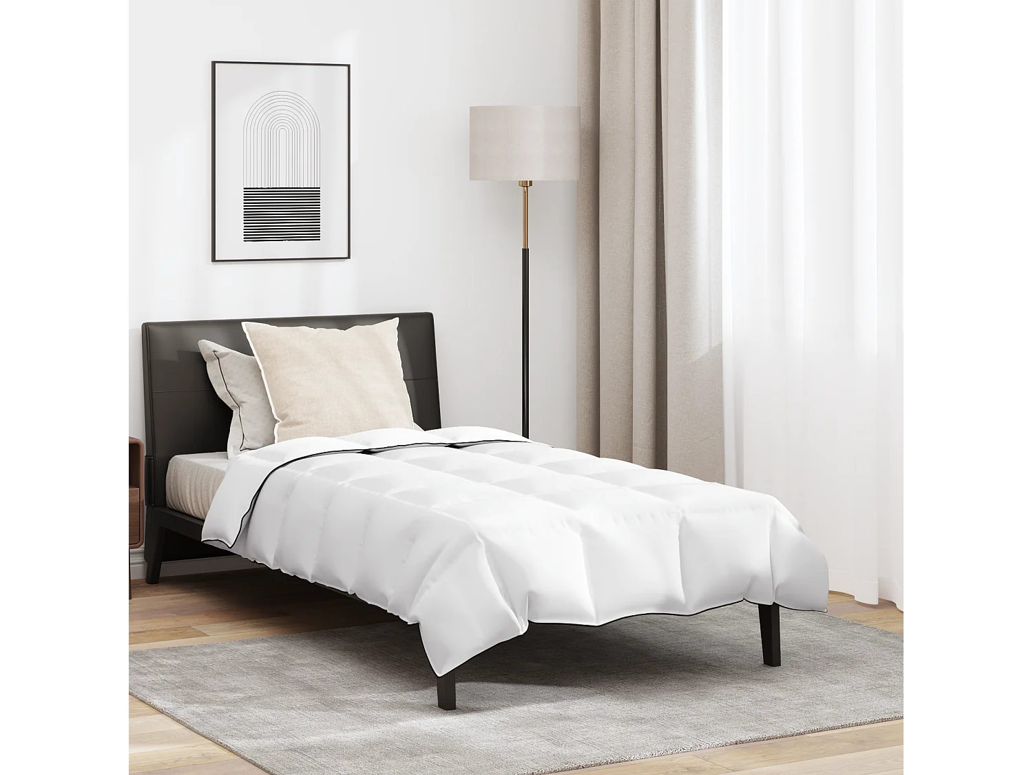 Ensemble de Duvet avec Oreiller | Ensemble de literie 2 pcs Blanc 155 x 200 cm Bas