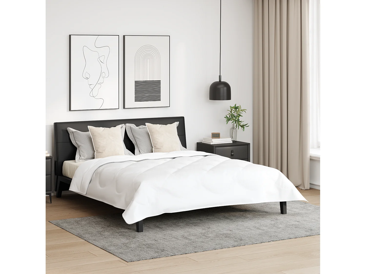 Duvet avec Oreiller | Ensemble de literies Autre 3 pcs Blanc 240 x 200 cm Microfibre