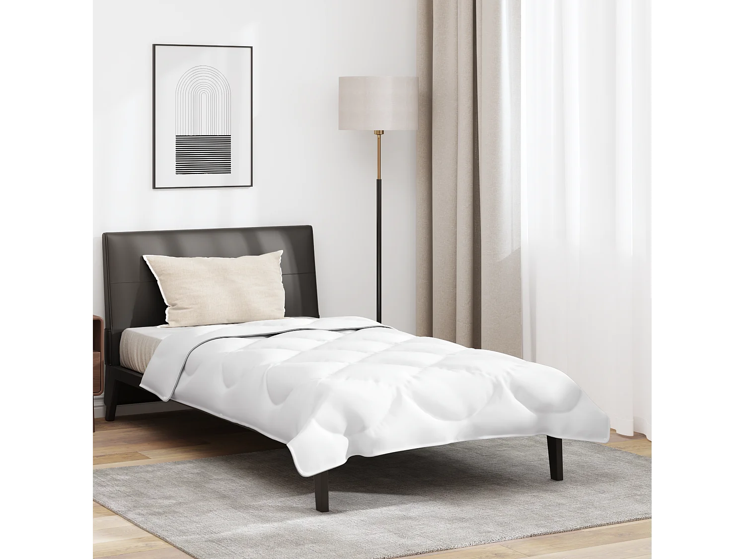 Duvet avec Oreiller | Ensemble de literie 2 pcs Blanc 135 x 200 cm Microfibre