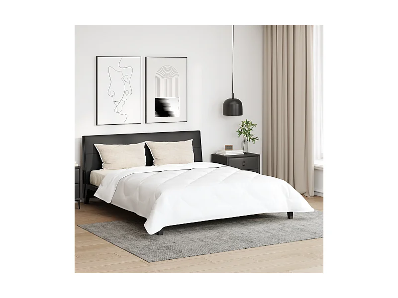 Duvet d'hiver avec Oreiller | Ensemble de literie 3 pcs Blanc 240 x 220 cm Microfibre