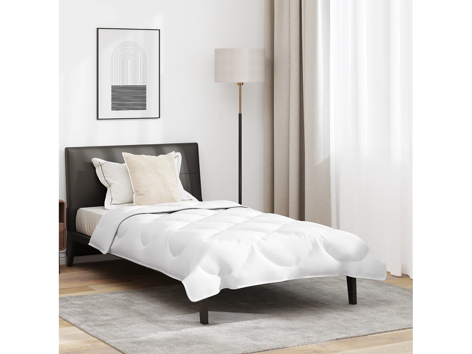 Duvet avec Oreiller | Ensemble de literie 2 pcs Blanc 135 x 220 cm Microfibre