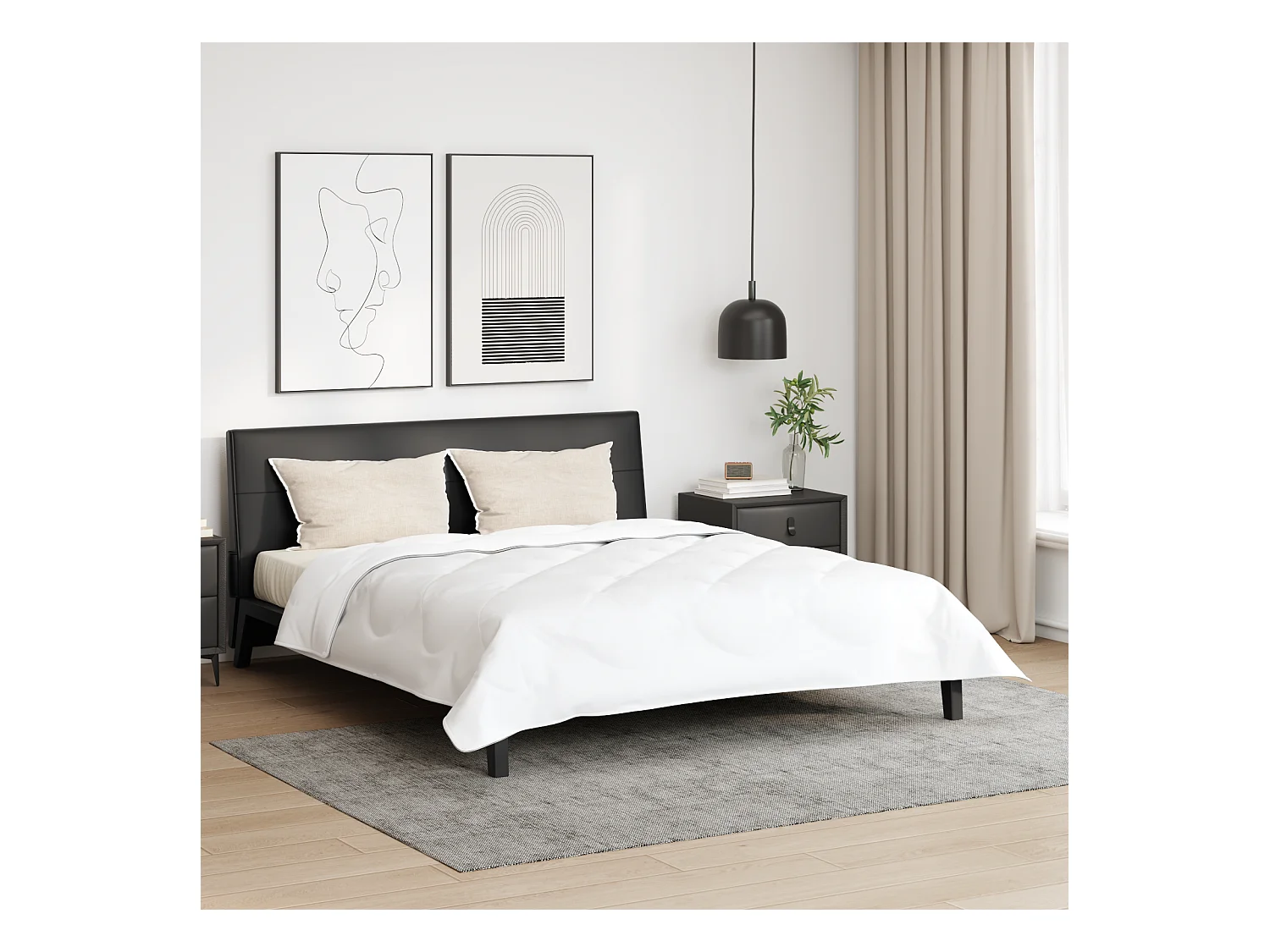 Duvet avec Oreiller | Ensemble de literies Autre 3 pcs Blanc 240 x 260 cm Microfibre