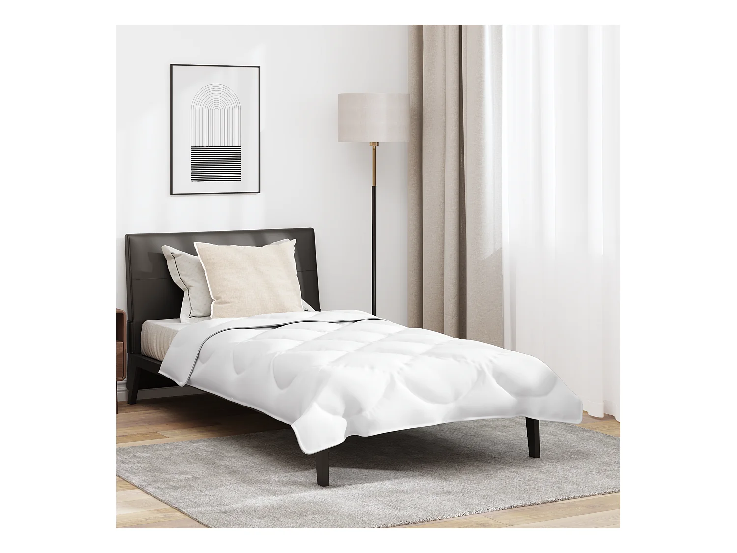 Duvet avec Oreiller | Ensemble de literie 2 pcs Blanc 140 x 200 cm Microfibre
