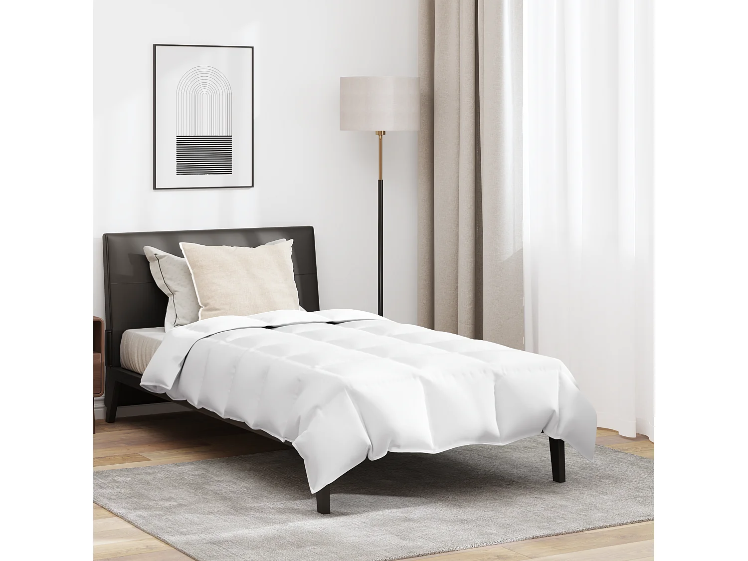 Ensemble de Duvet avec Oreiller | Ensemble de literie 2 pcs Blanc 155 x 220 cm Bas