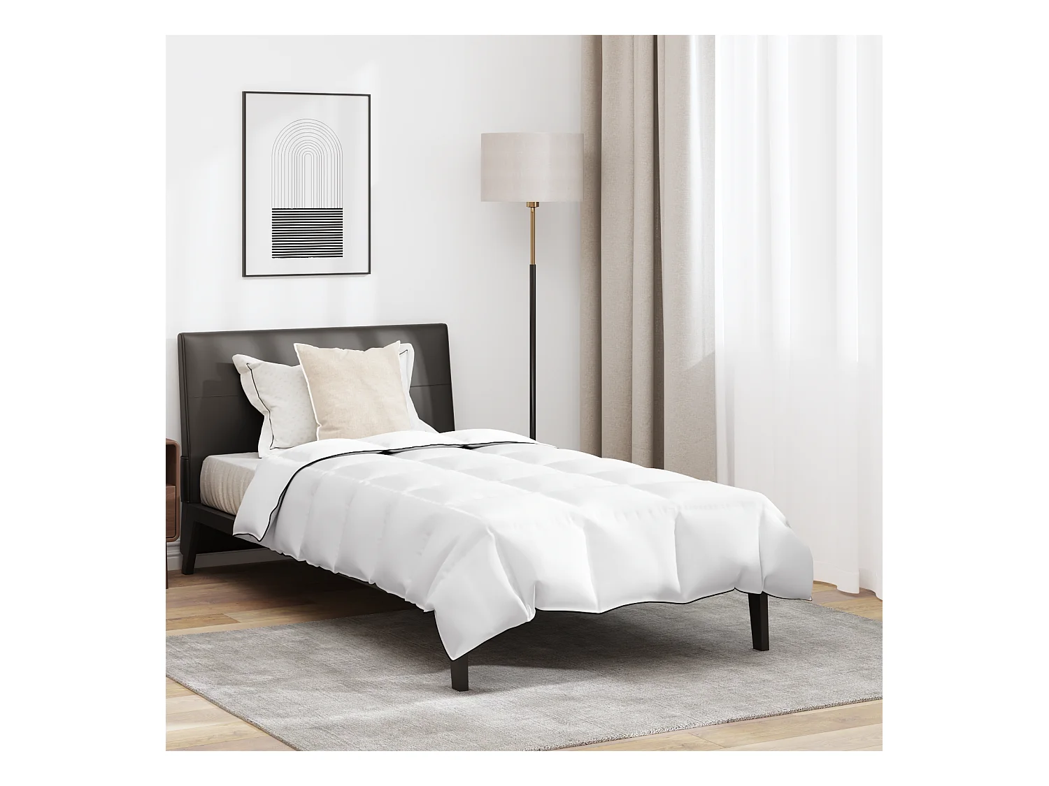 Ensemble de Duvet avec Oreiller | Ensemble de literie 2 pcs Blanc 140 x 200 cm Bas
