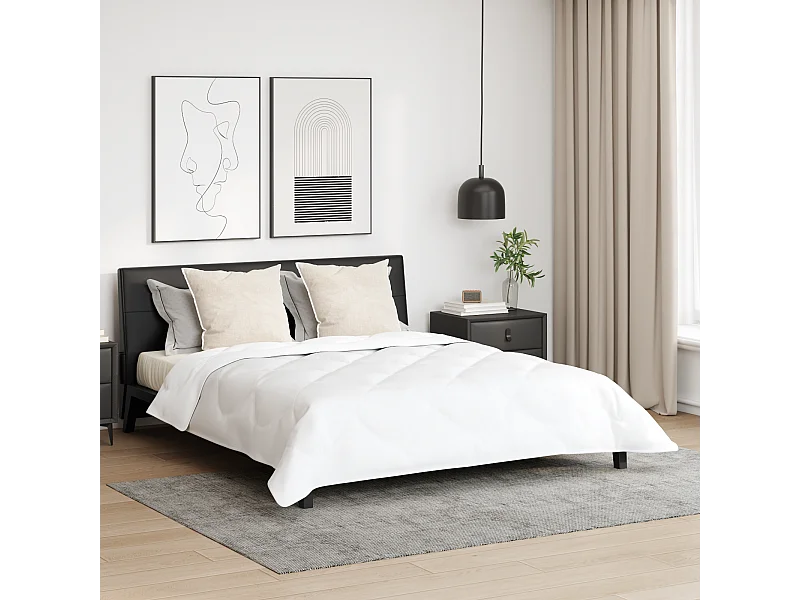 Duvet d'hiver avec Oreiller | Ensemble de literie 3 pcs Blanc 240 x 200 cm Microfibre