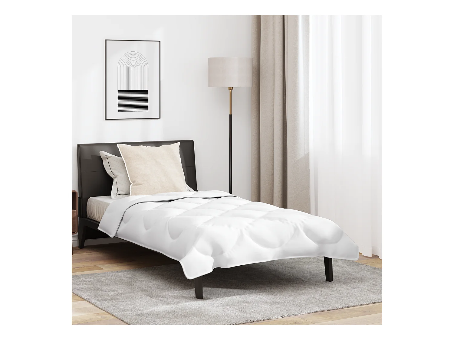 Duvet avec Oreiller | Ensemble de literie 2 pcs Blanc 155 x 220 cm Microfibre