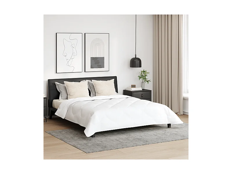 Duvet d'hiver avec Oreiller | Ensemble de literie 3 pcs Blanc 240 x 260 cm Microfibre