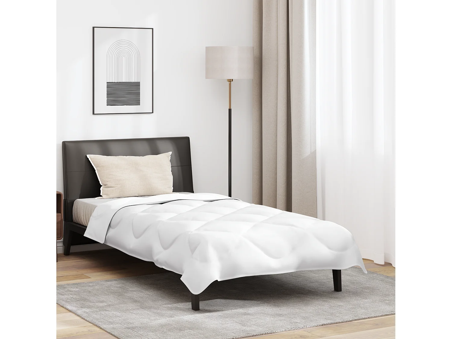 Duvet avec Oreiller | Ensemble de literie Autre 2 pcs Blanc 155 x 200 cm Microfibre