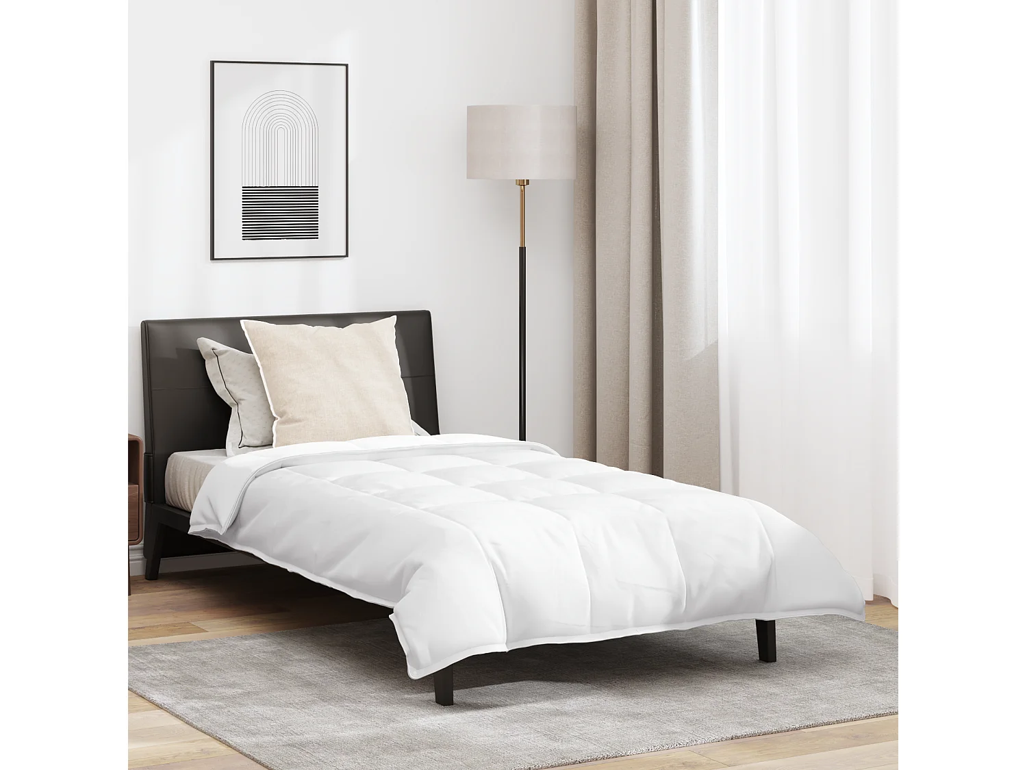 Ensemble de Couette avec oreiller 2 pcs Duvets | Couverture Blanc 135 x 220 cm Bas