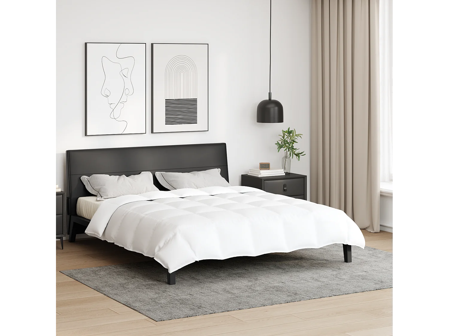 Couettes & Duvets | Couverture Blanc 200 x 200 cm Bas