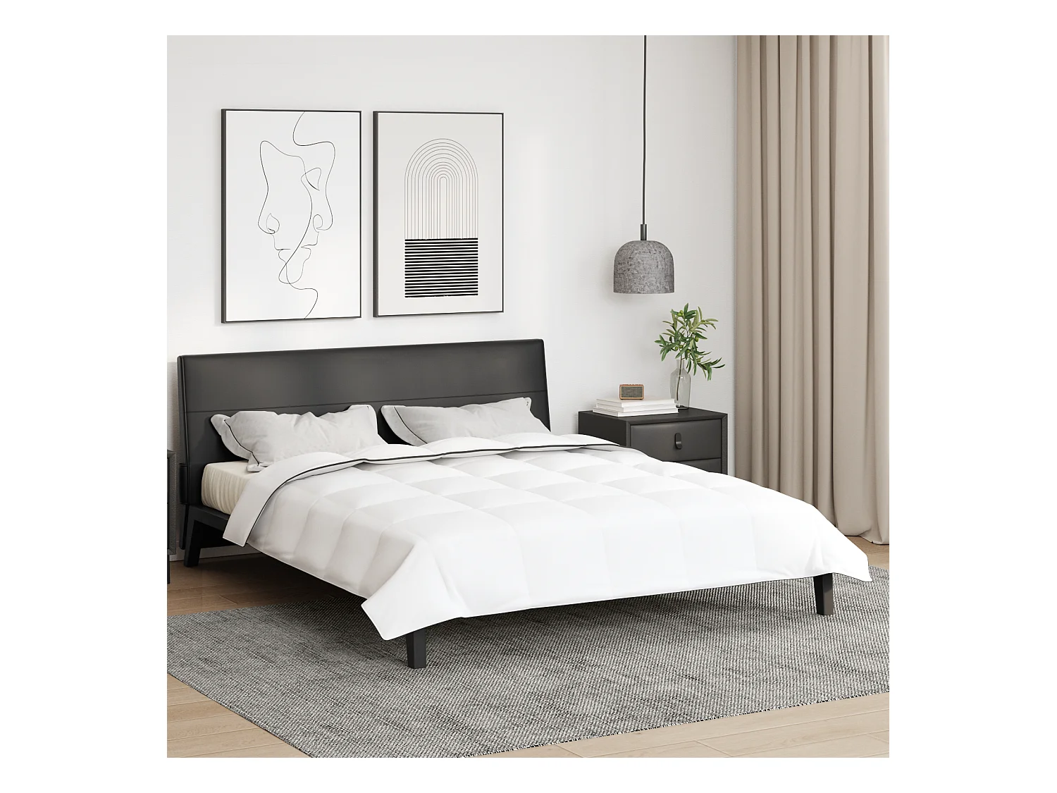 Duvet d'hiver | Couette Blanc 240 x 260 cm Bas