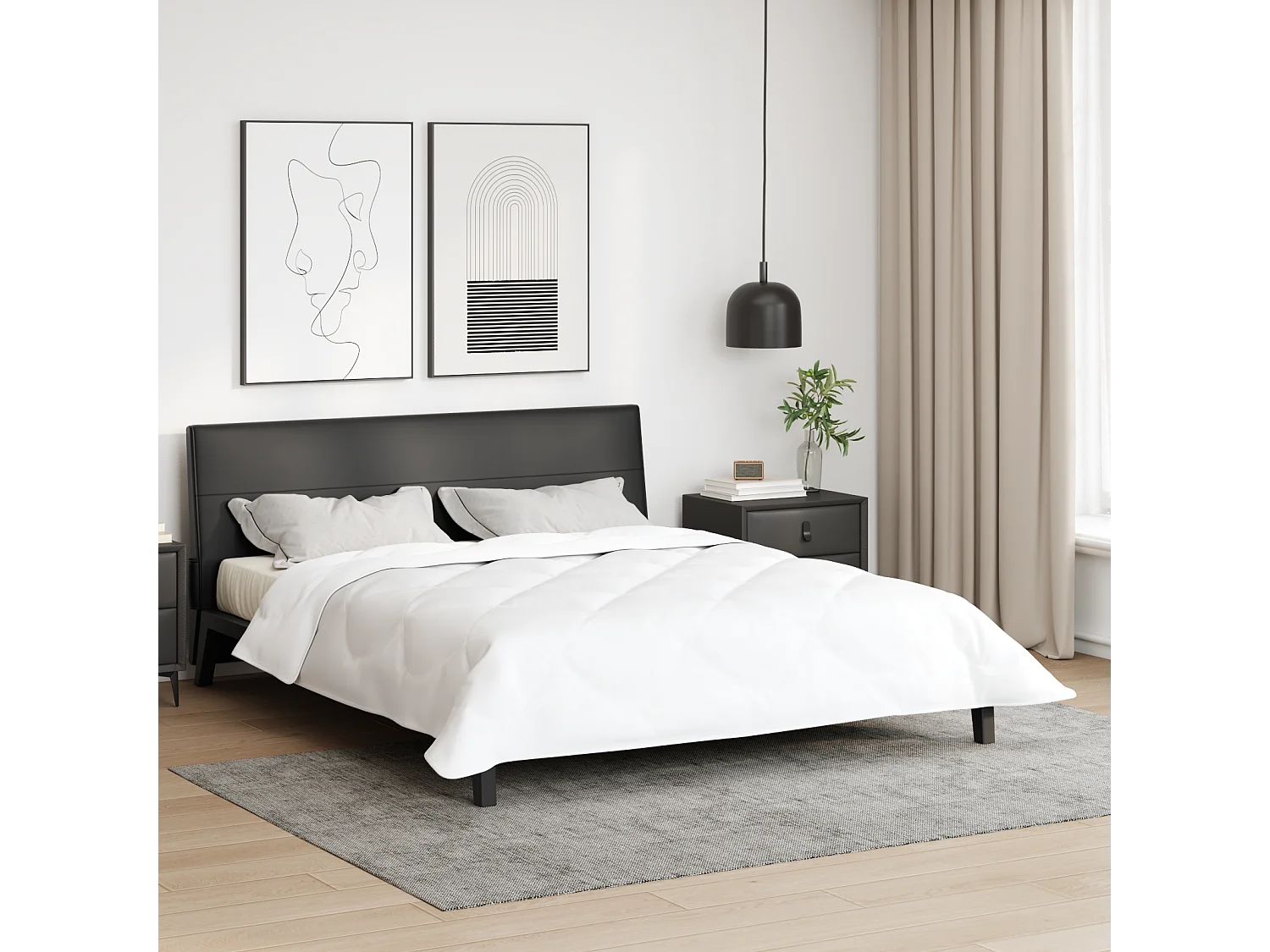 Couettes & Duvets | Couverture Blanc 240 x 260 cm Microfibre