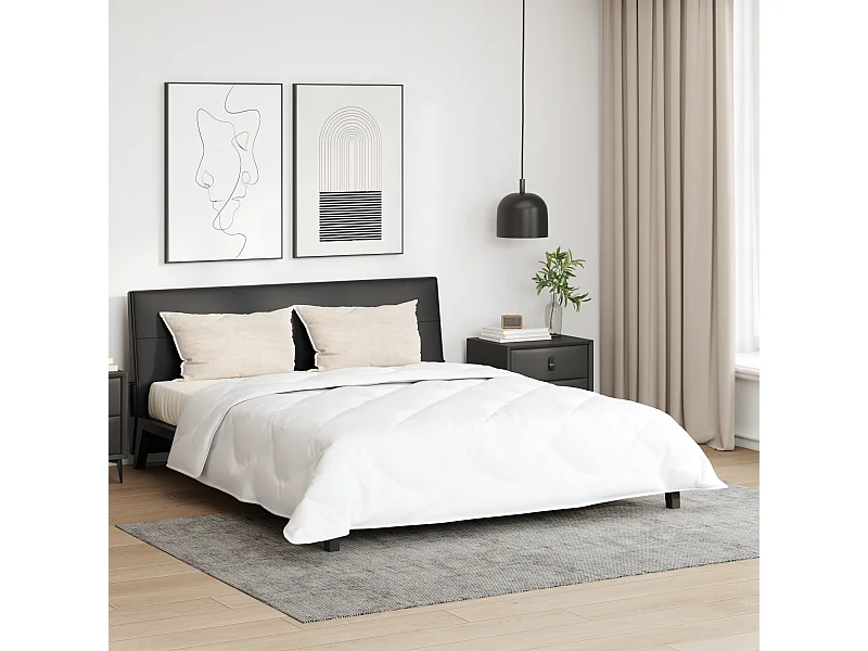 Ensemble de Couette 3 pcs Duvets | Couverture Blanc 260 x 220 cm Microfibre