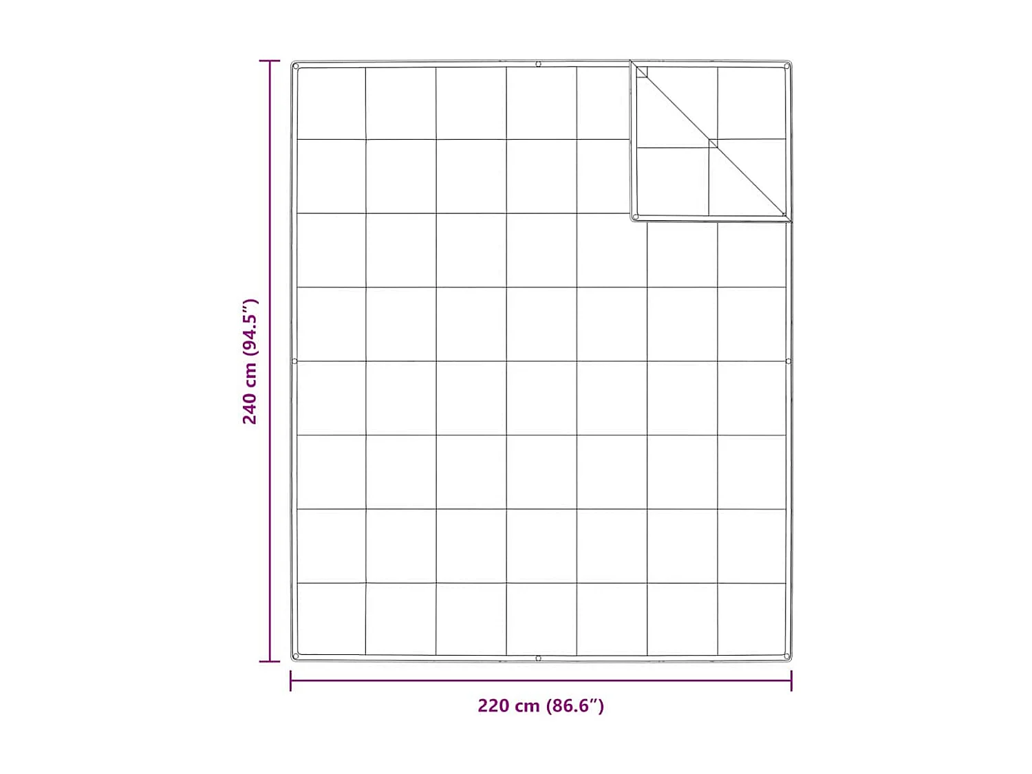 Couettes & Duvets | Couverture Blanc 240 x 220 cm Bas