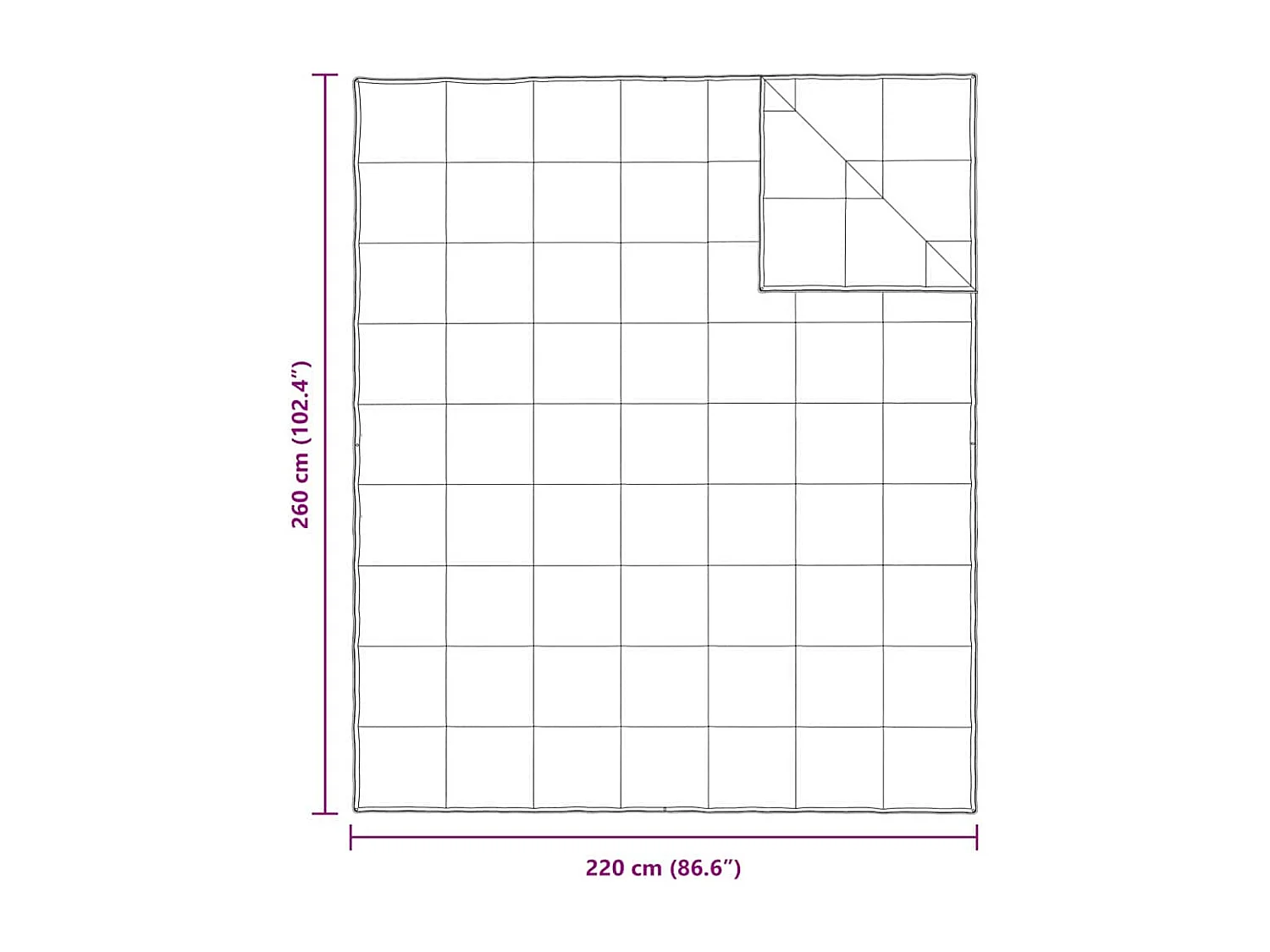 Couettes & Duvets | Couverture Blanc 260 x 220 cm Bas