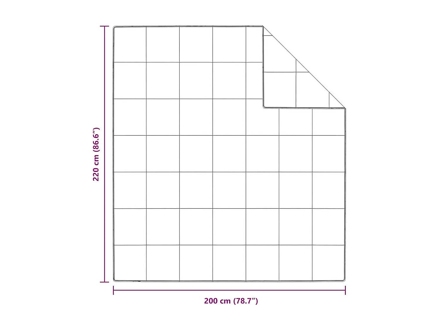 Couettes & Duvets | Couverture Blanc 200 x 220 cm Bas