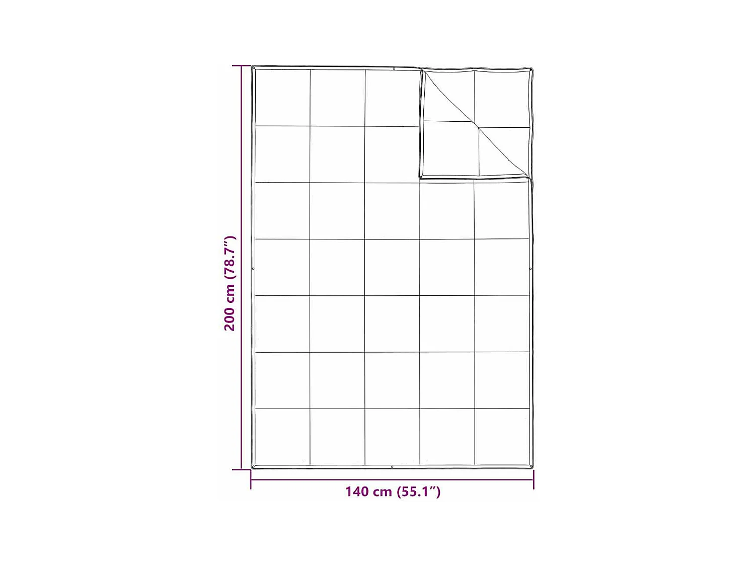 Couettes & Duvets | Couverture Blanc 140 x 200 cm Bas