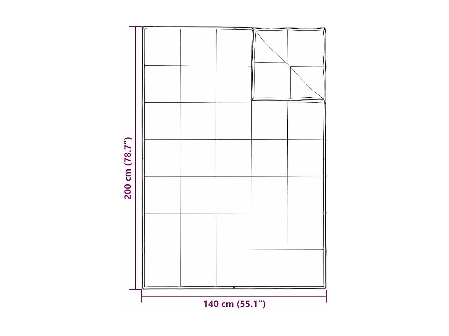 Couettes & Duvets | Couverture Blanc 140 x 200 cm Bas
