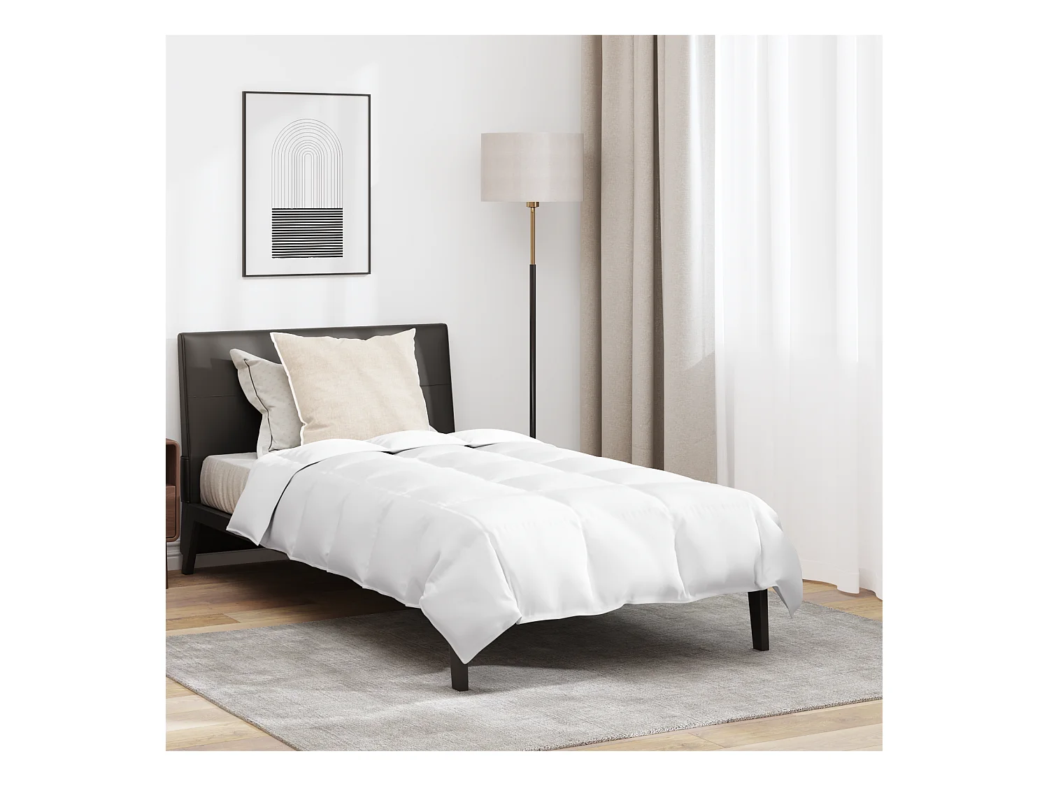 Ensemble de Couette avec oreiller 2 pcs Duvets | Couverture Blanc 155 x 220 cm Bas