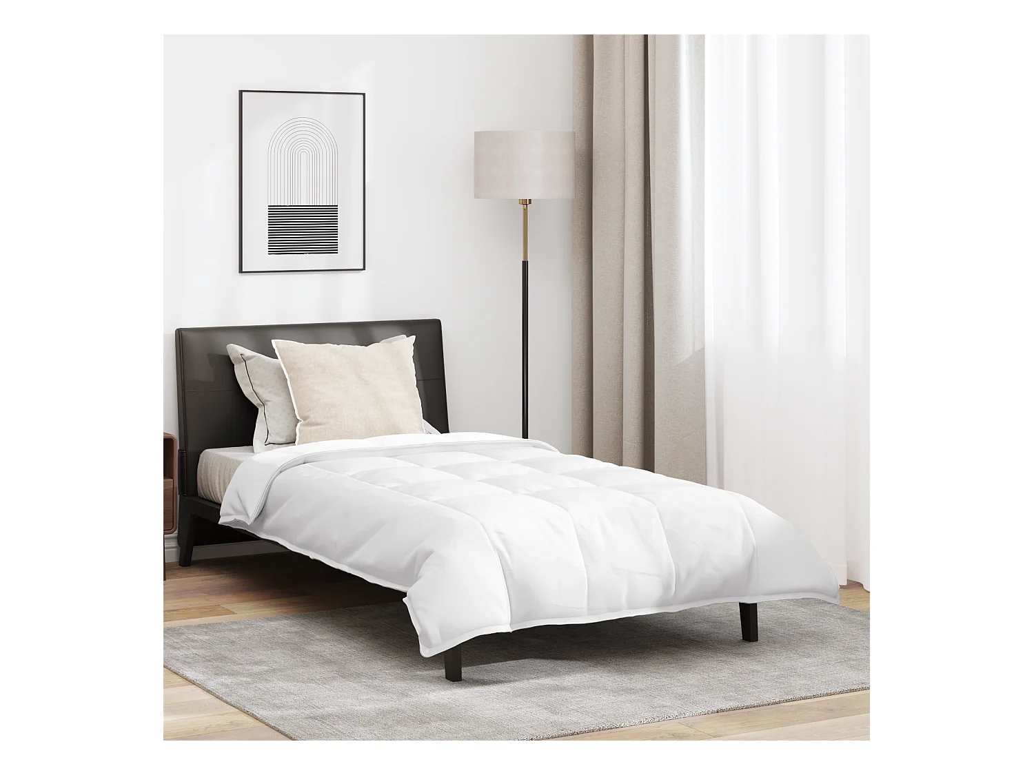 Ensemble de Couette avec oreiller 2 pcs Duvets | Couverture Blanc 155 x 220 cm Bas