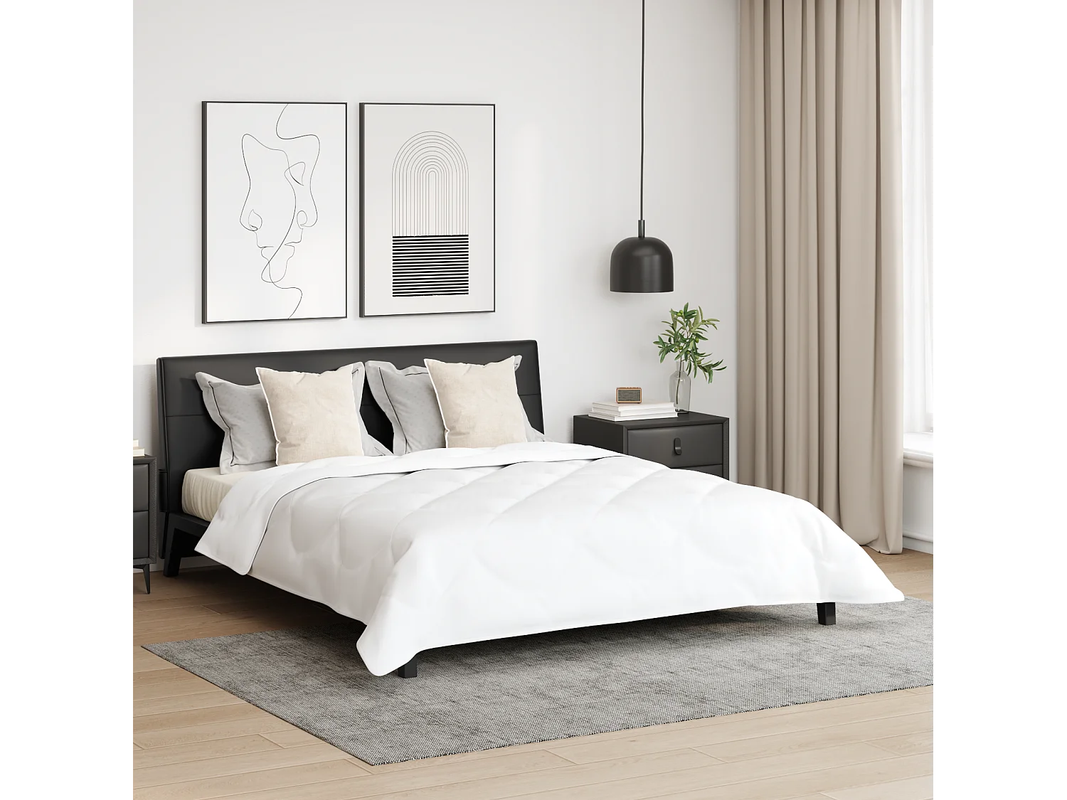 Couette | Duvet | Couverture Autre avec oreiller 3 pcs Blanc 260 x 220 cm Microfibre