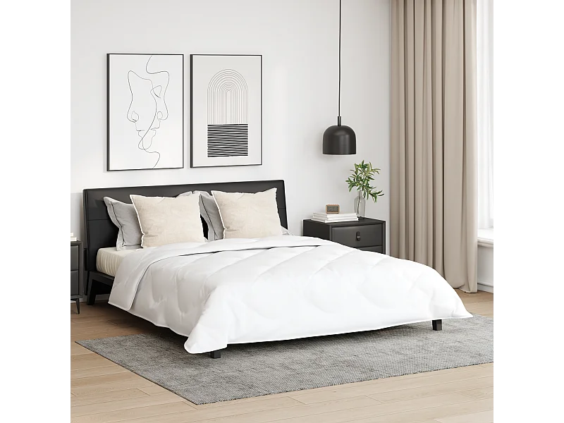 Ensemble de Couette 3 pcs Duvets | Couverture Blanc 200 x 220 cm Microfibre