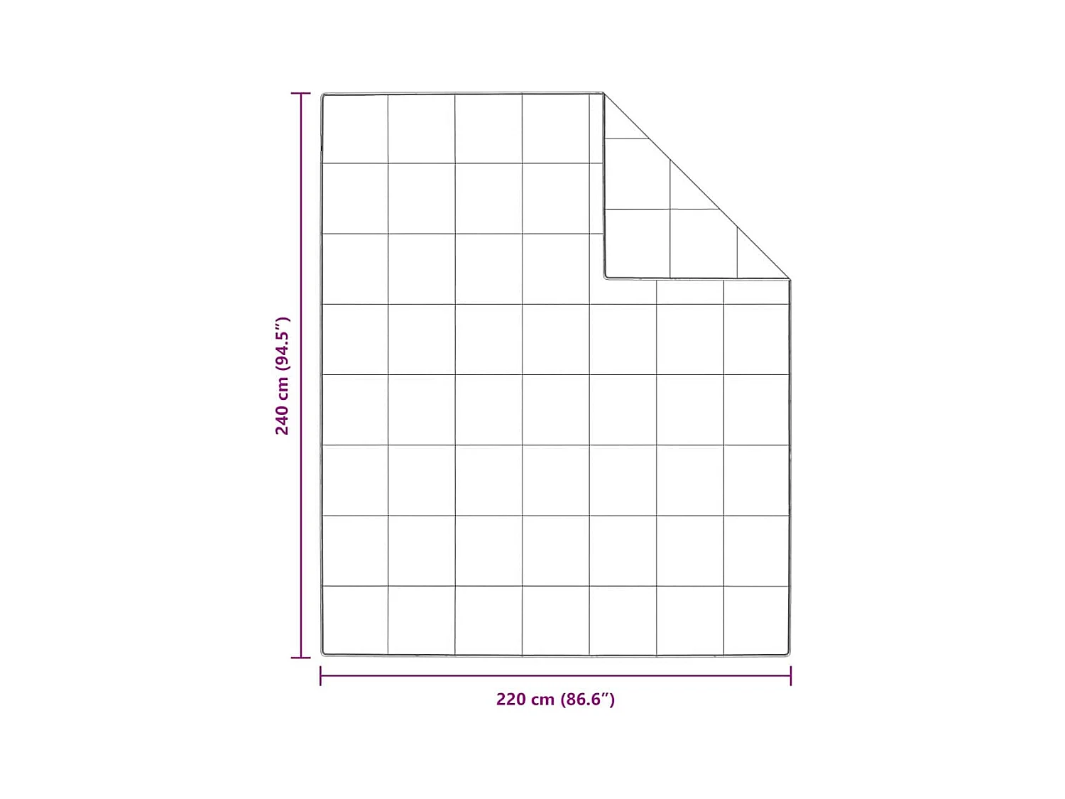 Couettes & Duvets | Couverture Blanc 240 x 220 cm Bas