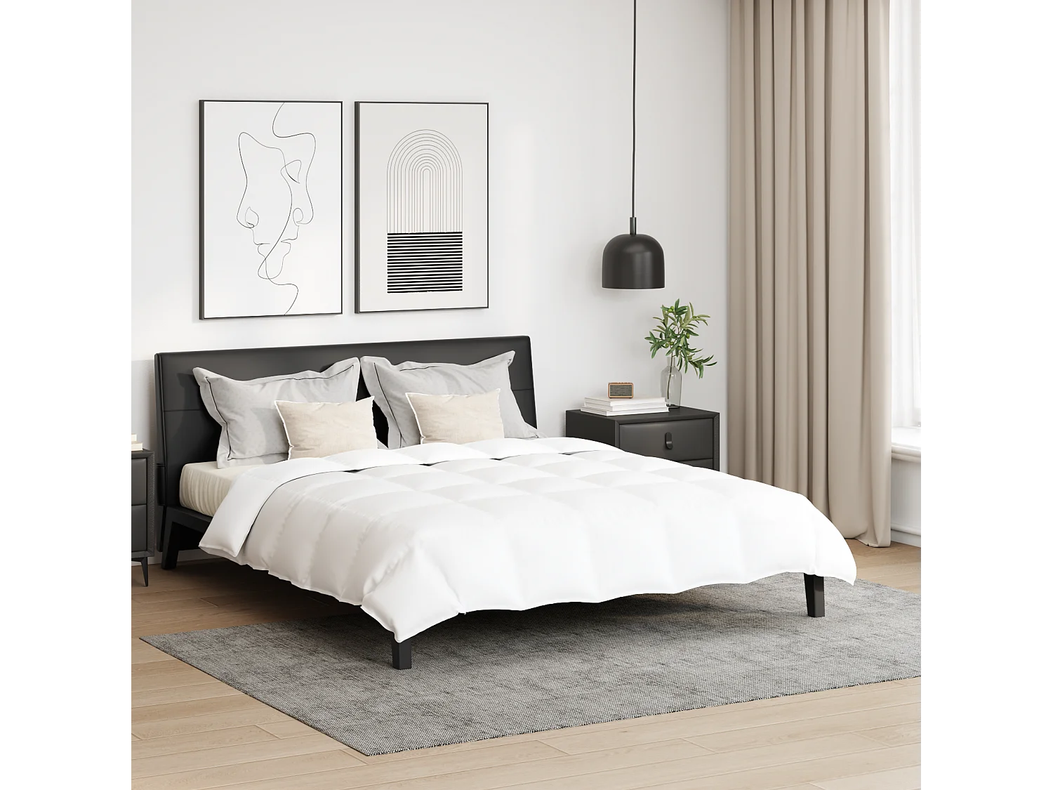 Couette | Duvet | Couverture avec oreiller 3 pcs Blanc Bas