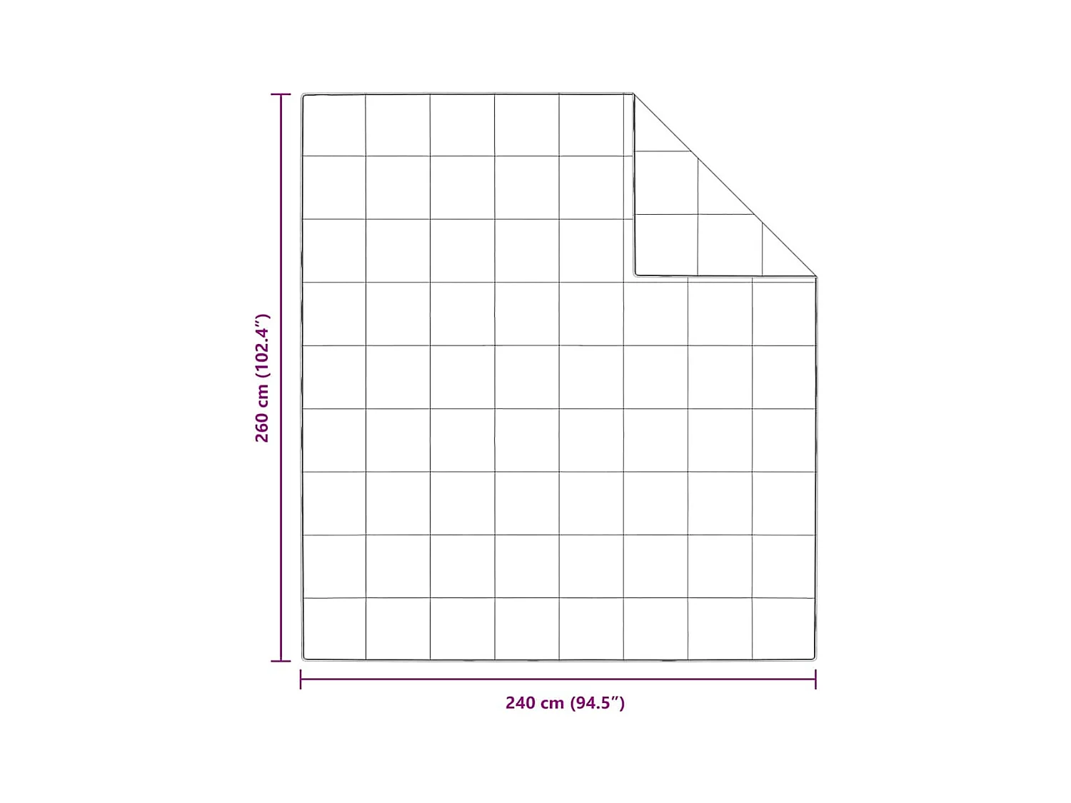 Couettes & Duvets | Couverture Blanc 240 x 260 cm Bas