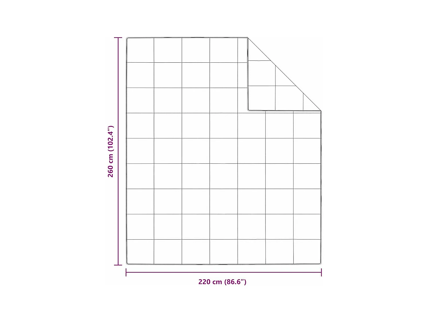 Couettes & Duvets | Couverture Blanc 260 x 220 cm Bas