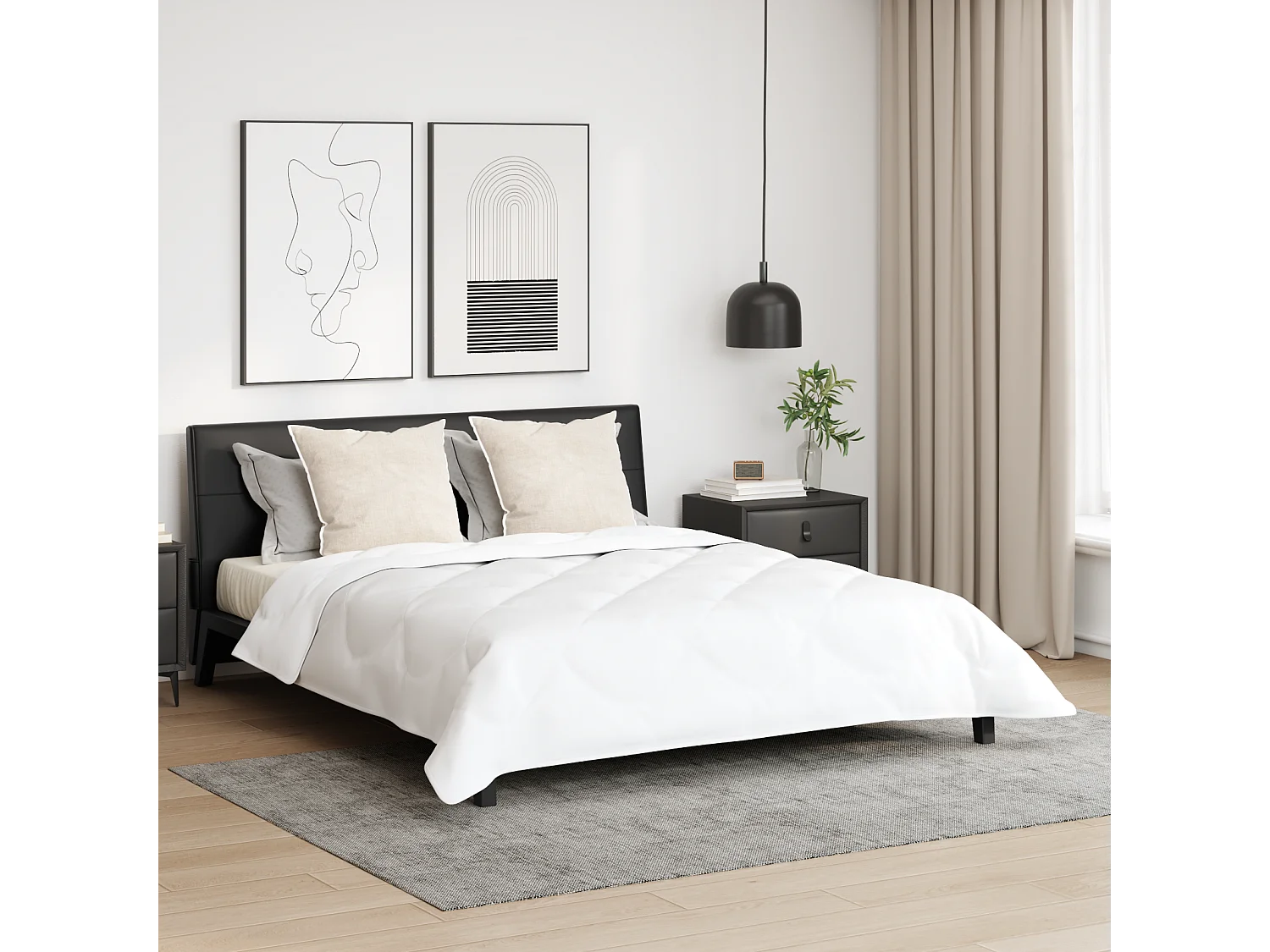 Couette | Duvet | Couverture Autre avec oreiller 3 pcs Blanc 200 x 220 cm Microfibre
