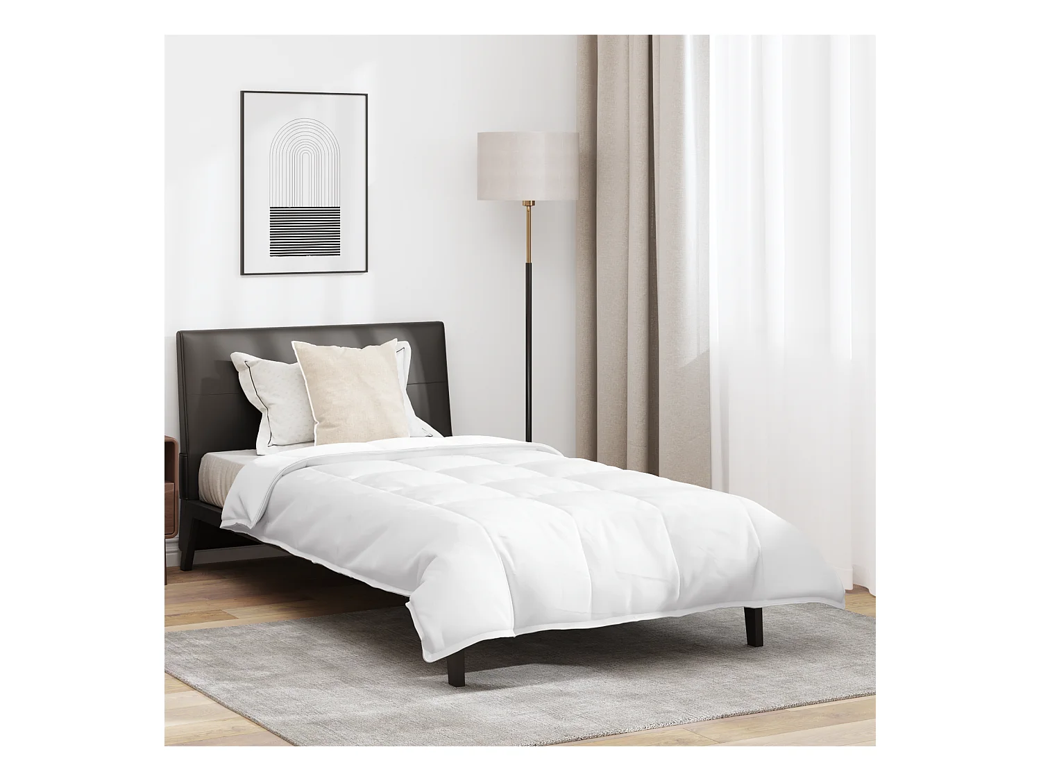 Ensemble de Couette avec oreiller 2 pcs Duvets | Couverture Blanc 135 x 200 cm Bas