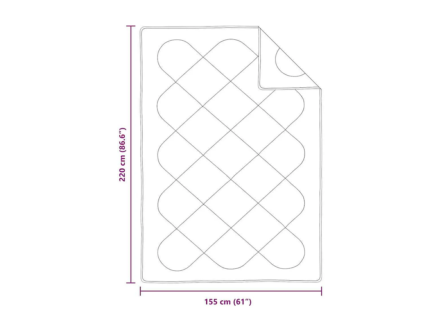 Couettes & Duvets | Couverture Blanc 155 x 220 cm Microfibre