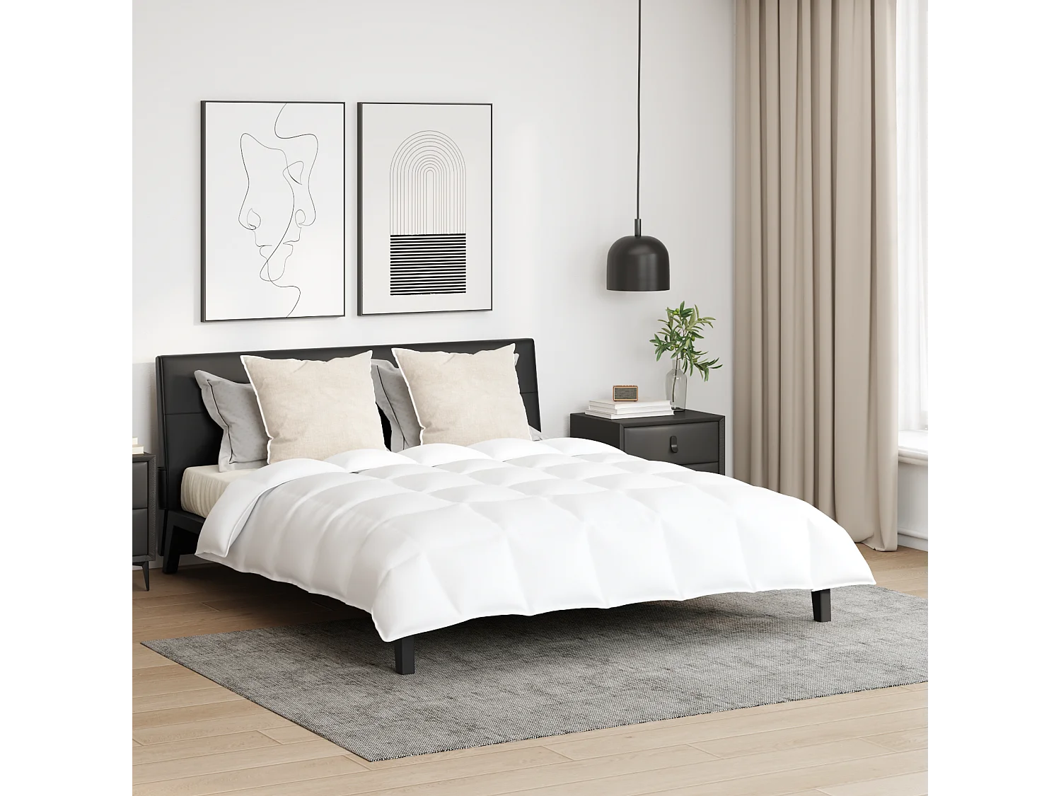 Couette | Duvet | Couverture Other avec oreiller 3 pcs Blanc 240 x 200 cm Bas