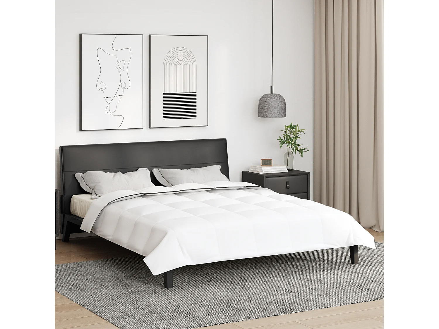 Duvet d'hiver | Couette Blanc 260 x 220 cm Bas