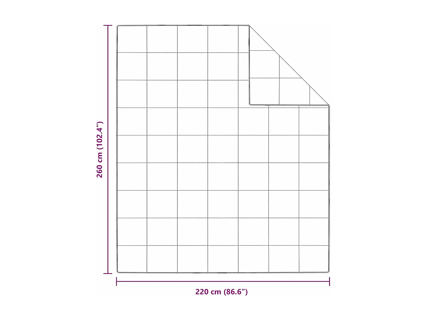 Duvet d'hiver | Couette Blanc 260 x 220 cm Bas