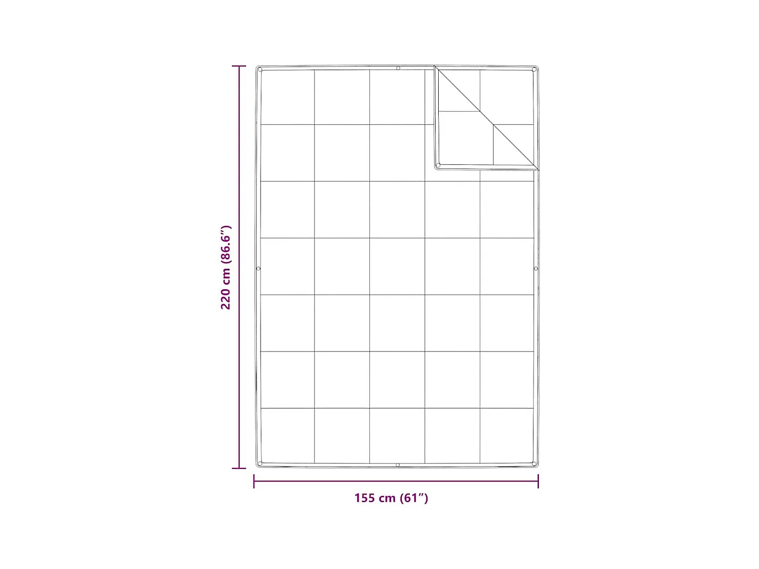 Couettes & Duvets | Couverture Blanc 155 x 220 cm Bas