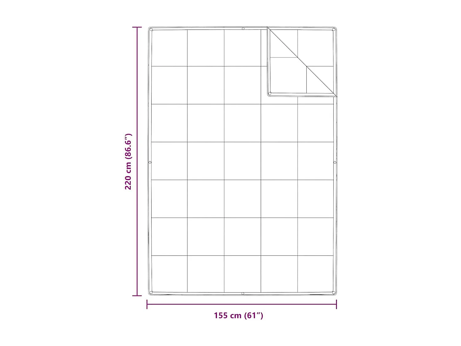 Couettes & Duvets | Couverture Blanc 155 x 220 cm Bas