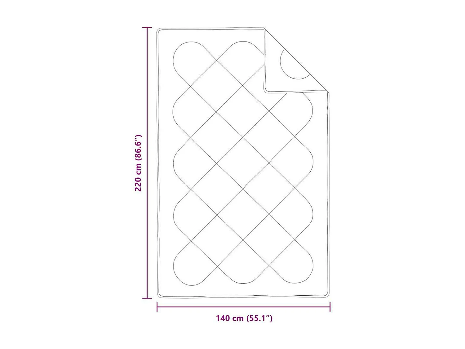 Couettes & Duvets | Couverture Blanc 140 x 220 cm Microfibre